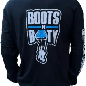 BLACK LONG SLEEVE  WHITE/BLUE  100% COTTON