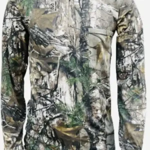 CAMO LONG SLEEVE WHITE/BLUE  100% COTTON